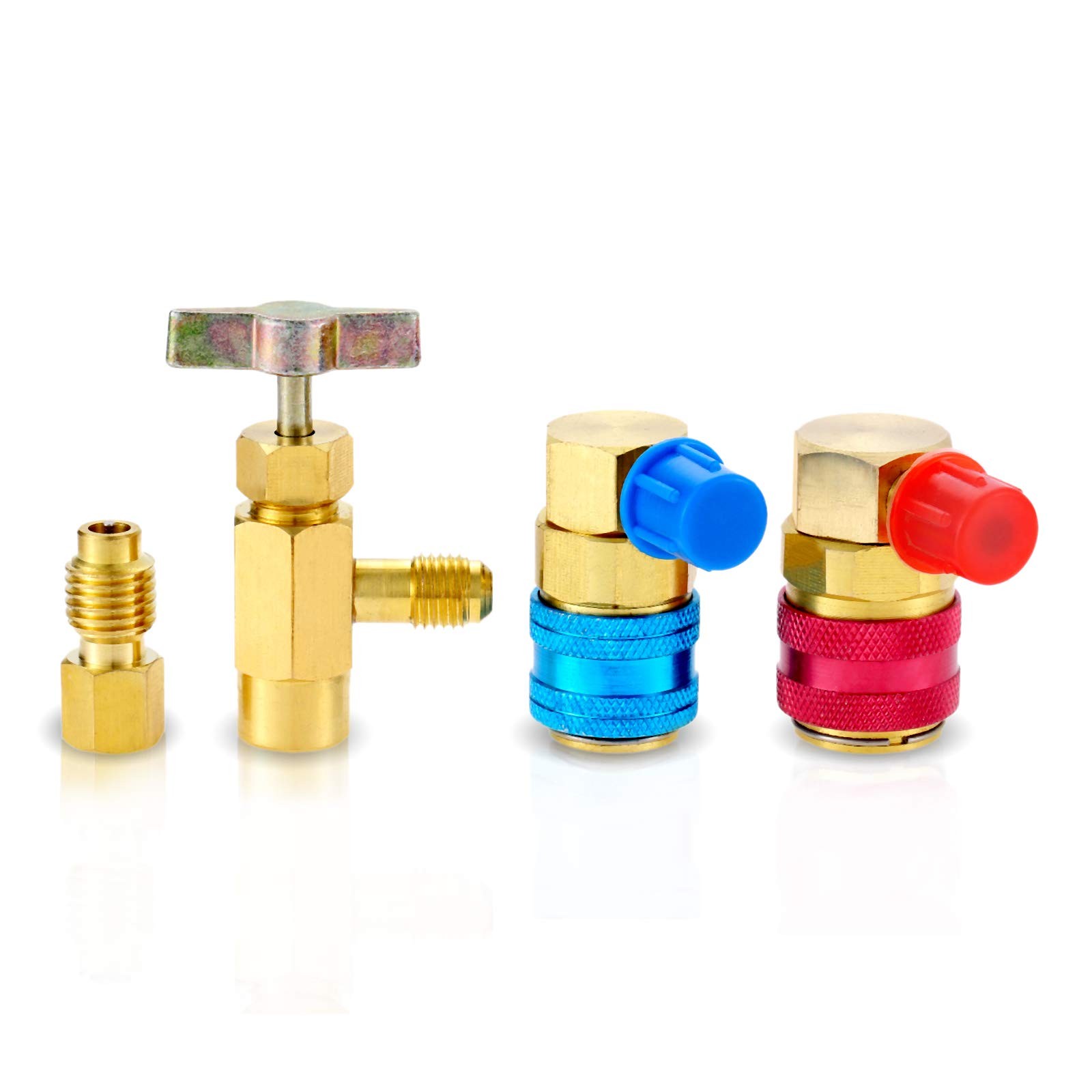 AC Can Tap Valve Kit Adapters High Low Quick Couplers Tank Adapter 1/4″ R134A