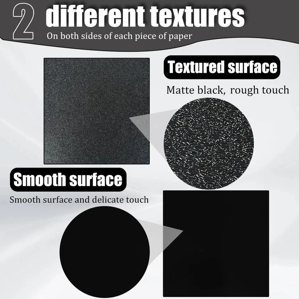 Pack of 2 ABS Plastic Sheet, Black Plastic Sheet 8″ x 12″ x 1/8″ Thick (3mm)