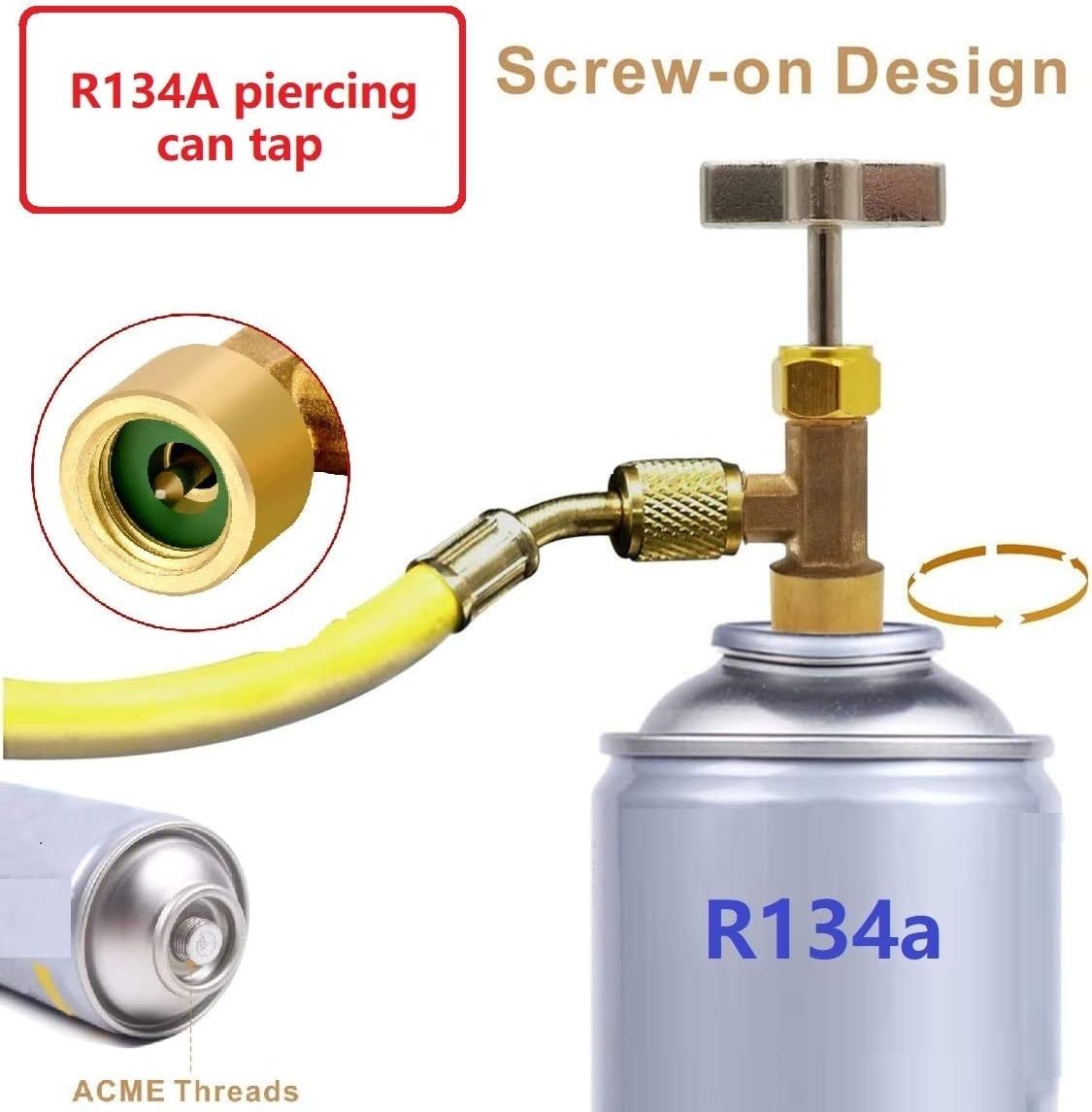 R134A Can Tap Valve (Piercing Style) Refrigerant Dispens Color: Piercing Style