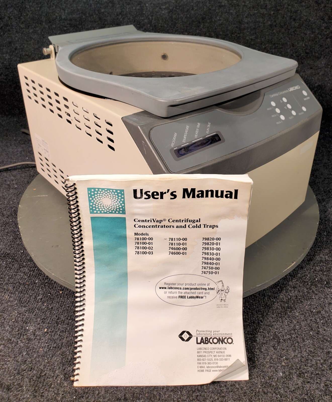 LABCONCO Centrivap Concentrator 78100-00 w/ 7455000 ROTOR. *TESTED, WORKS*