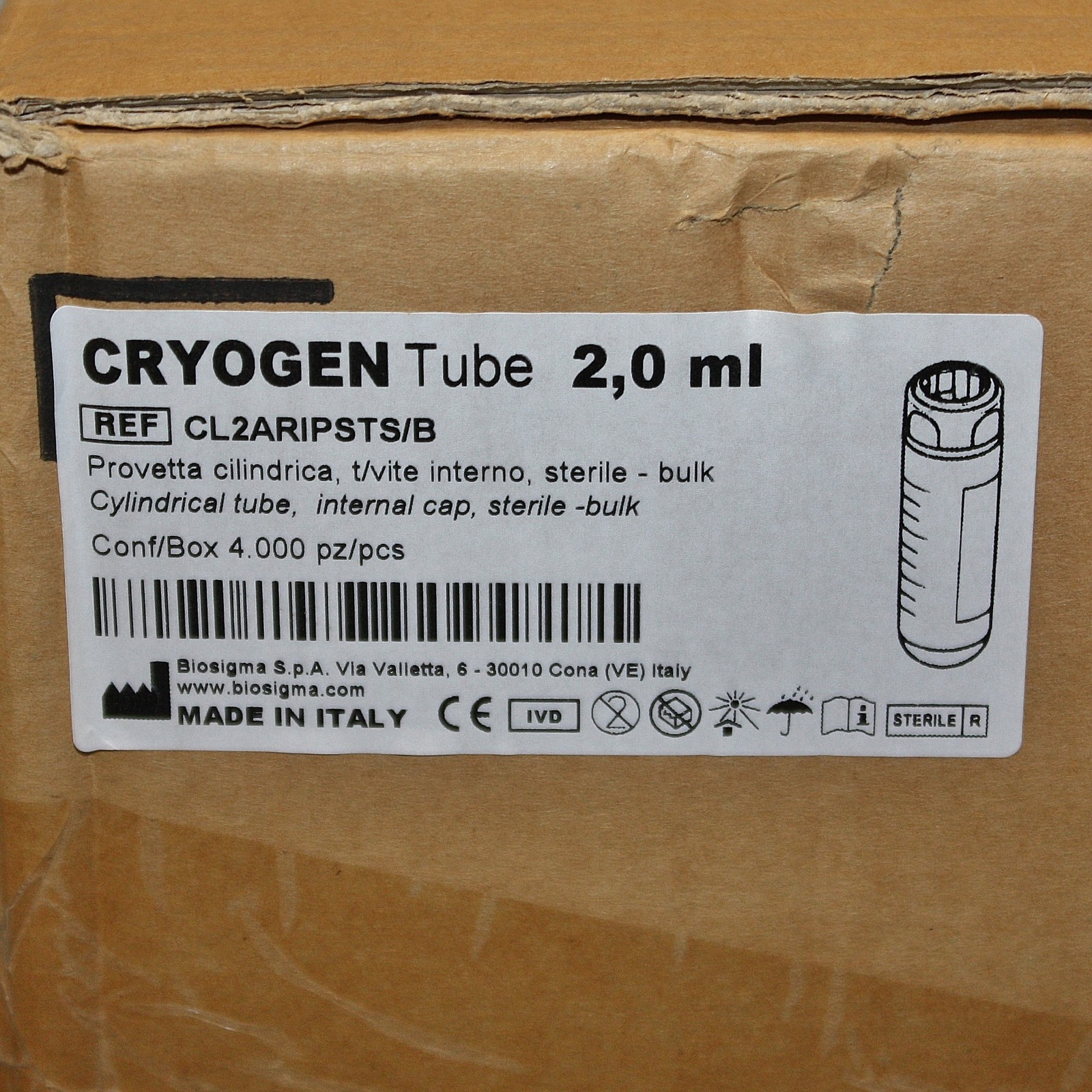 EXPIRED 02/2026 – (4000) Cole Parmer Cryogen Vials 04395-66, 2 mL, Cryovial Tube
