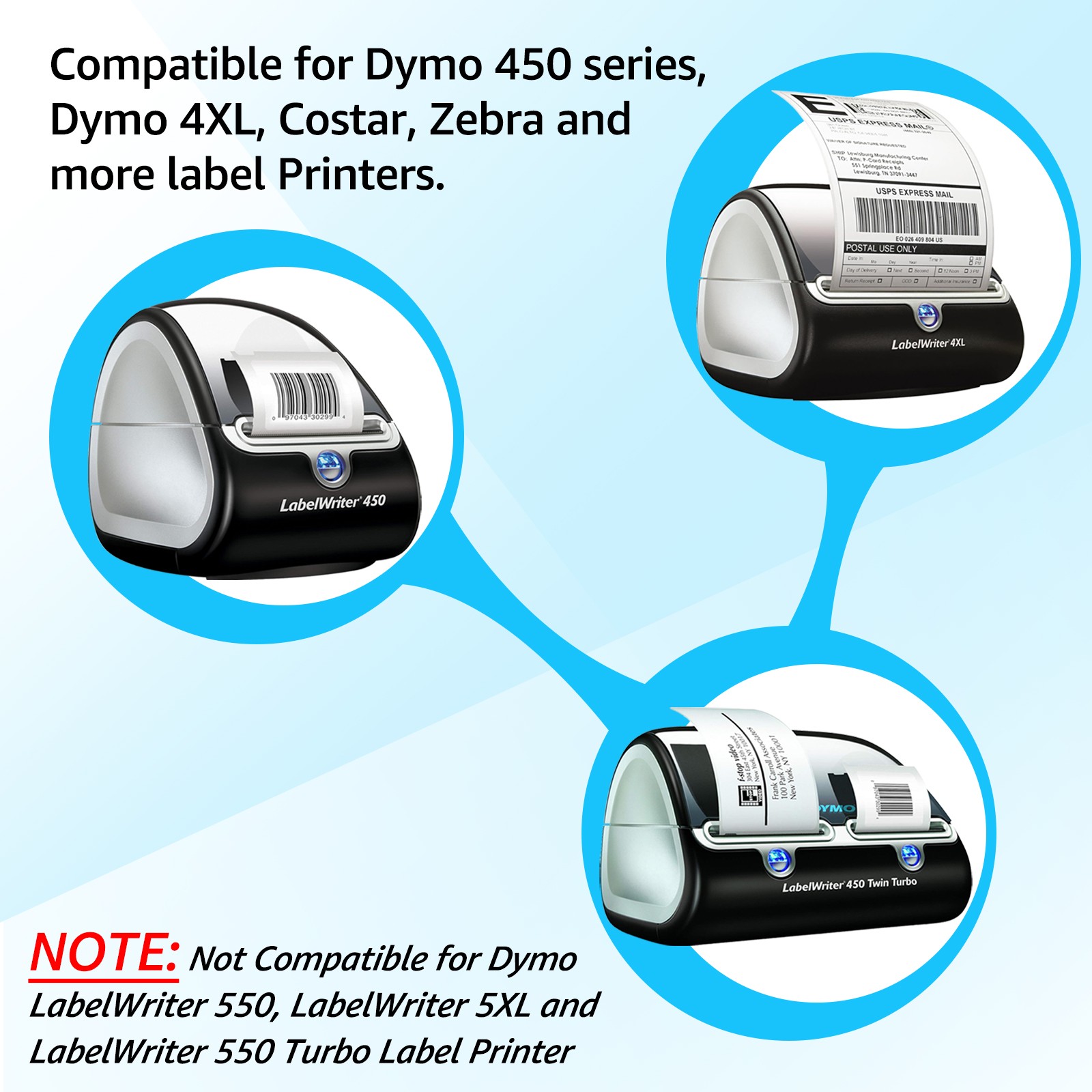 500/Roll Return Address Labels 30330 3/4″ x 2″ for Dymo Labelwriter 450 Turbo