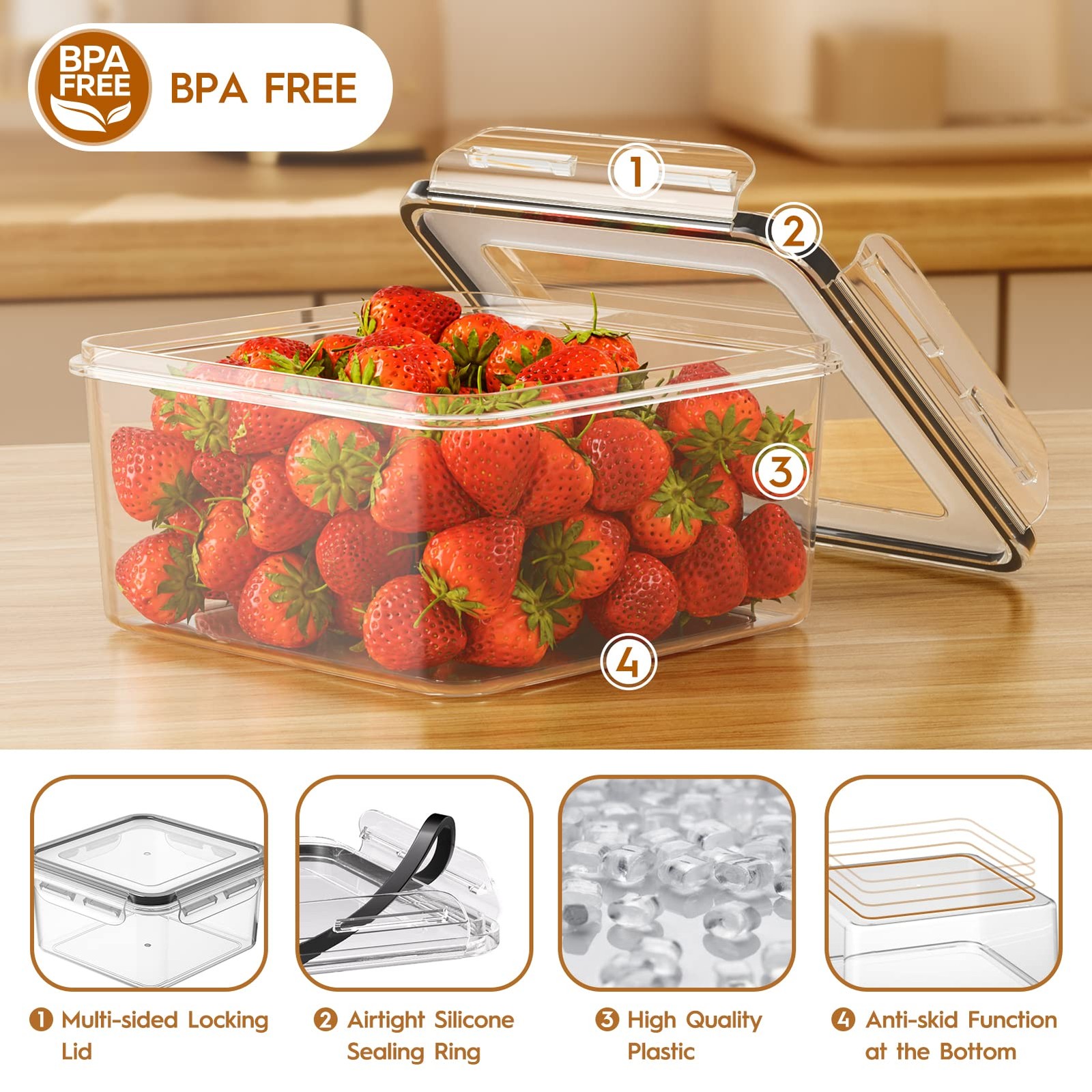KEMETHY 40 PCS Food Storage Containers with Lids (20 Containers & 20 Lids)