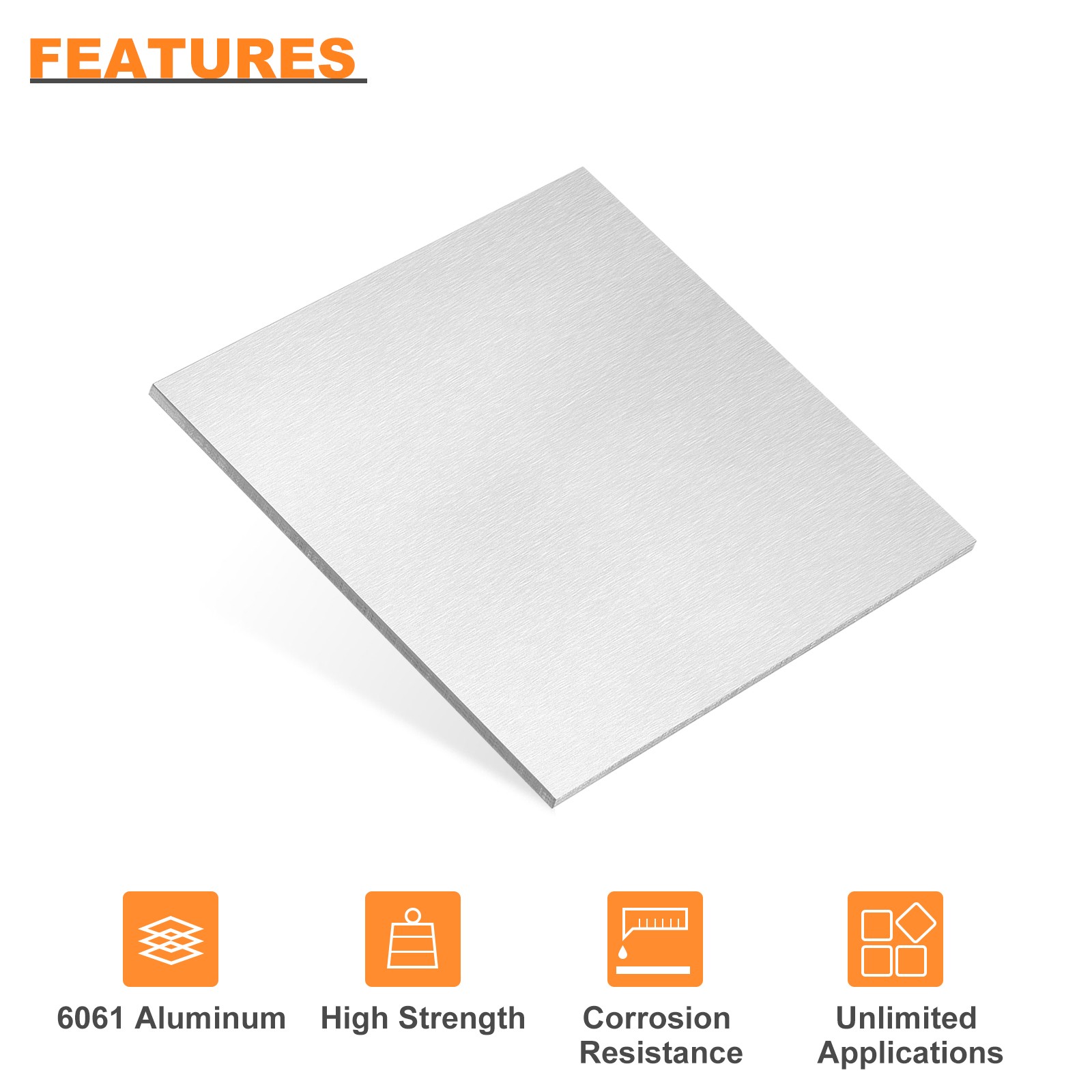 100mm x 100mm x 5mm Rectangle 6061 Aluminum Sheet Flat Metal Plate Stock