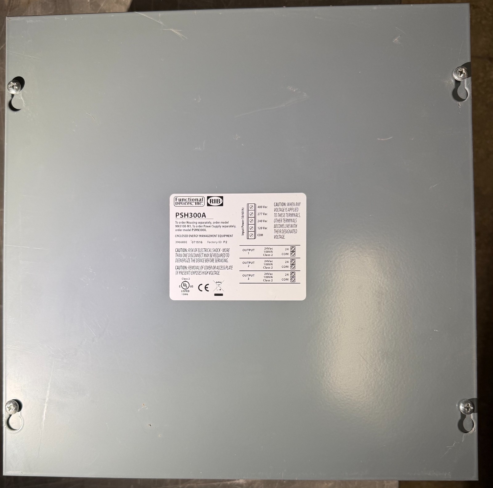 Functional Devices-RIB PSH300A Class 2 Transformer,(3)100Va,24Vac,Multi