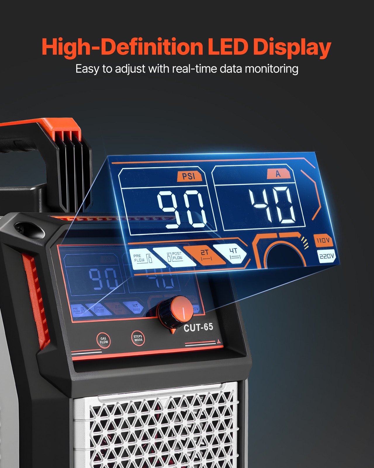 VEVOR Plasma Cutter 65A Non-Touch Pilot Arc Plasma Cutting Machine 110V/220V