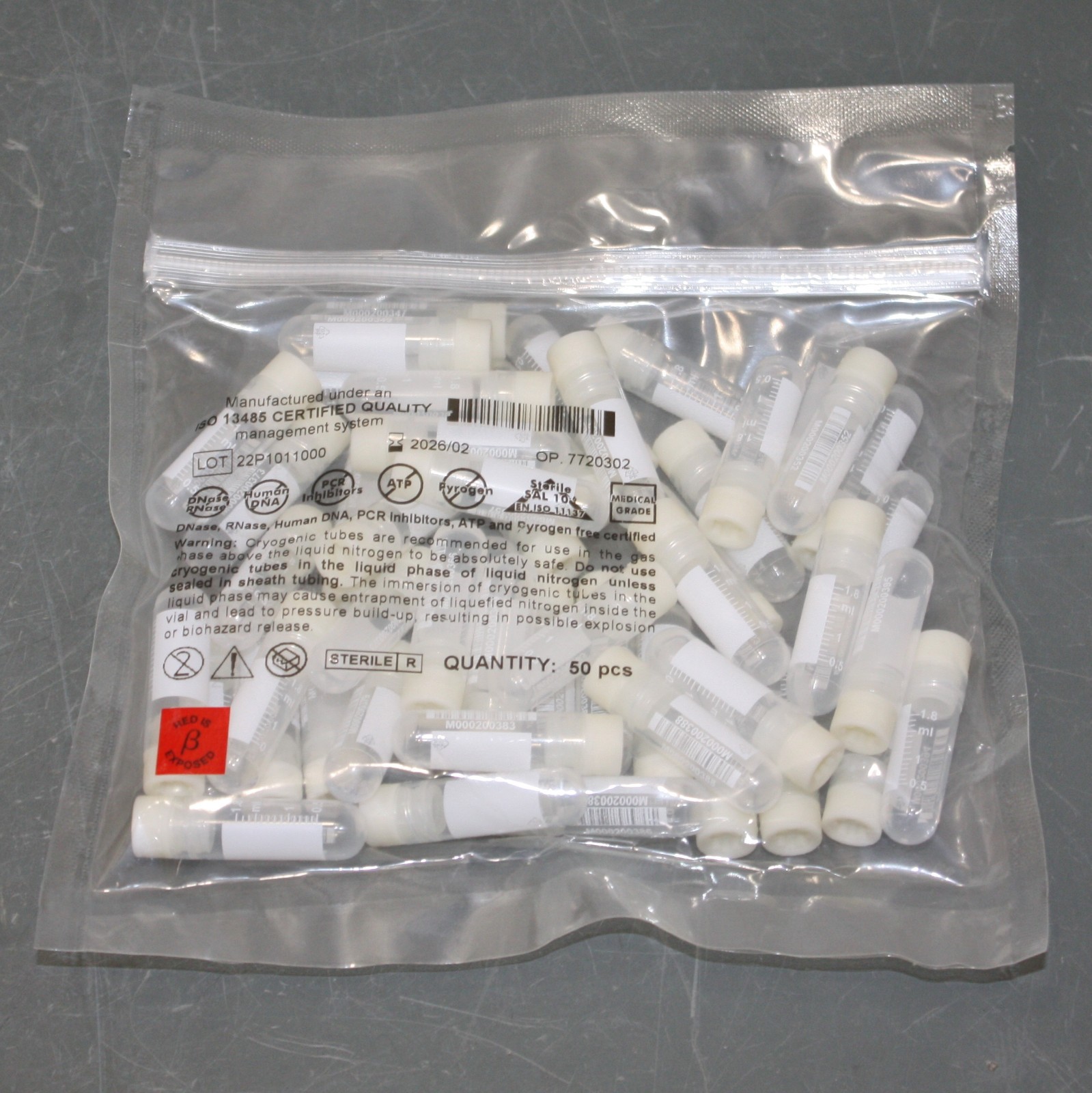 EXPIRED 02/2026 – (4000) Cole Parmer Cryogen Vials 04395-66, 2 mL, Cryovial Tube