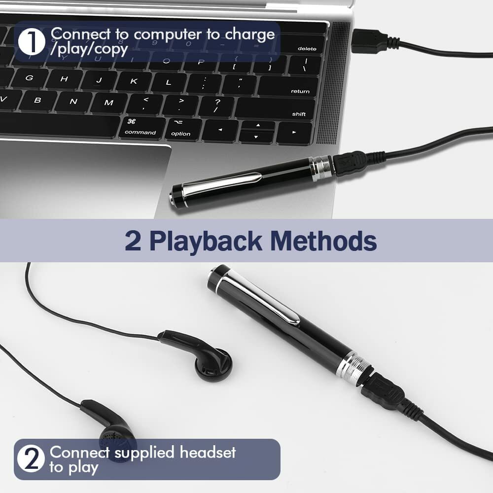 32GB Spy Digital Audio Recorder Voice Activated Dictaphone Mp3 Lecture Recorder