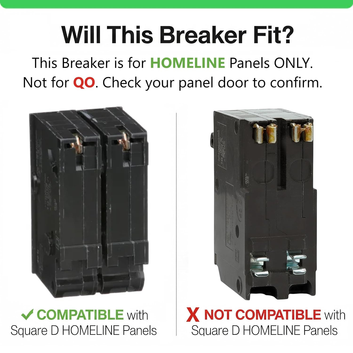 Genuine Square D HOM2100 Circuit Breaker Kit Bundle (1 Pack), 100 Amp (100A) Dou
