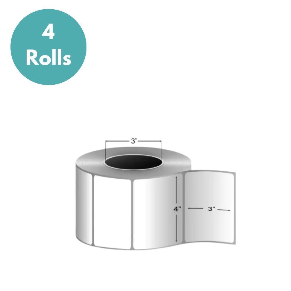 4 Rls/1950 Labels 4″x3″ Direct Thermal Shipping Labels White No Ribbon Required