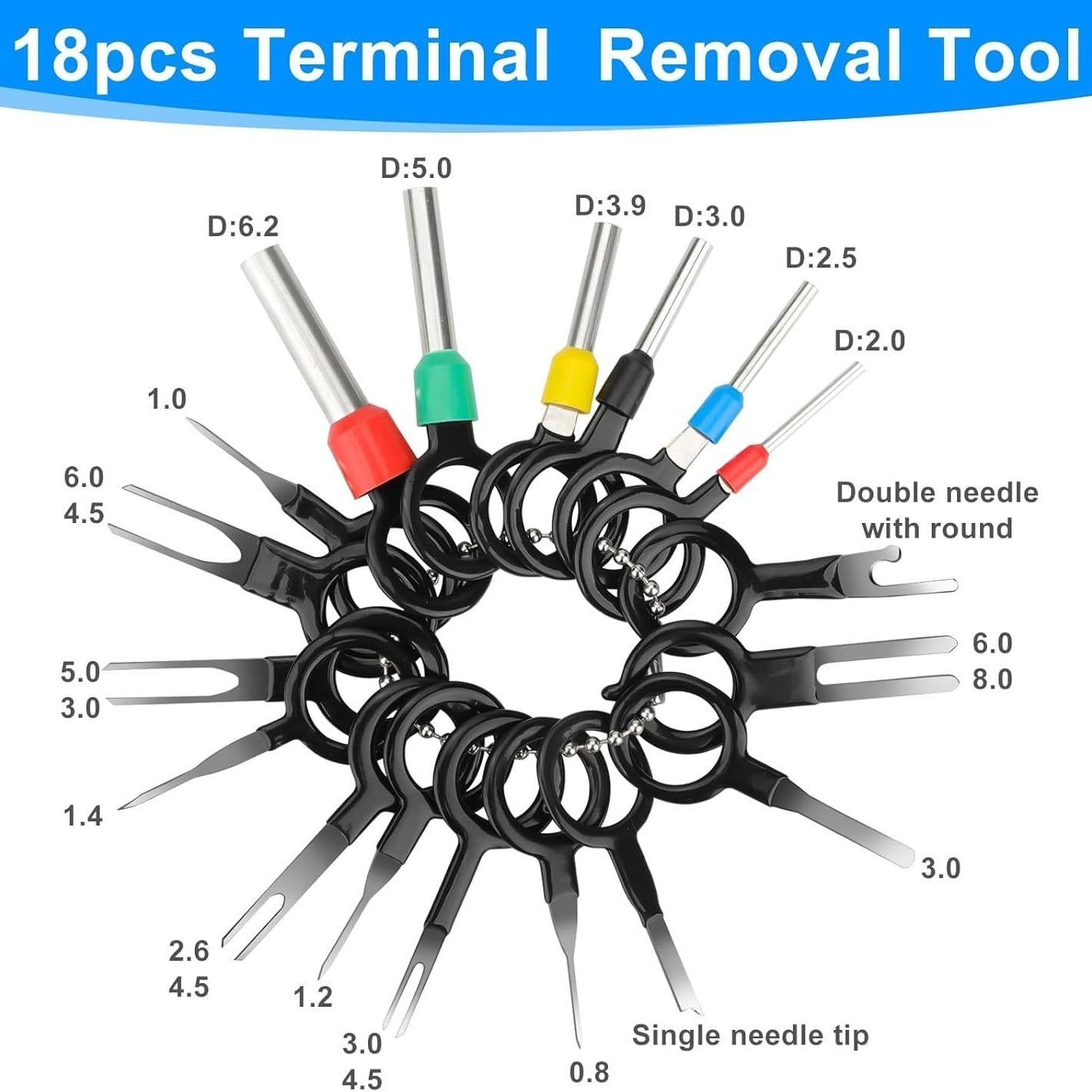 420PCS Connector Pins 21 Types Electrical Wire Terminal Kit 18PCS Extractor Tool