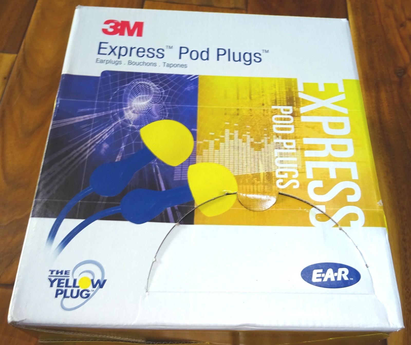 3M E-A-R Express Pod Plugs Corded Assorted Colors 100-Pairs….NEW