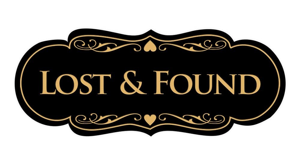 Designer Lost & Found Sign Black Gold – Large