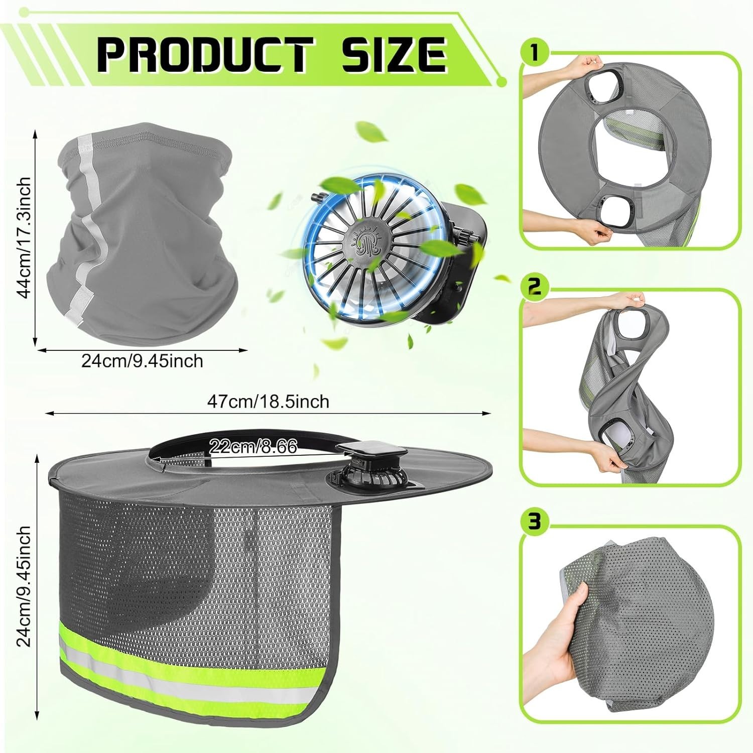 Ventilated Hard Hat Neck Shield with Quick Dry Neck Gaiter for Construction