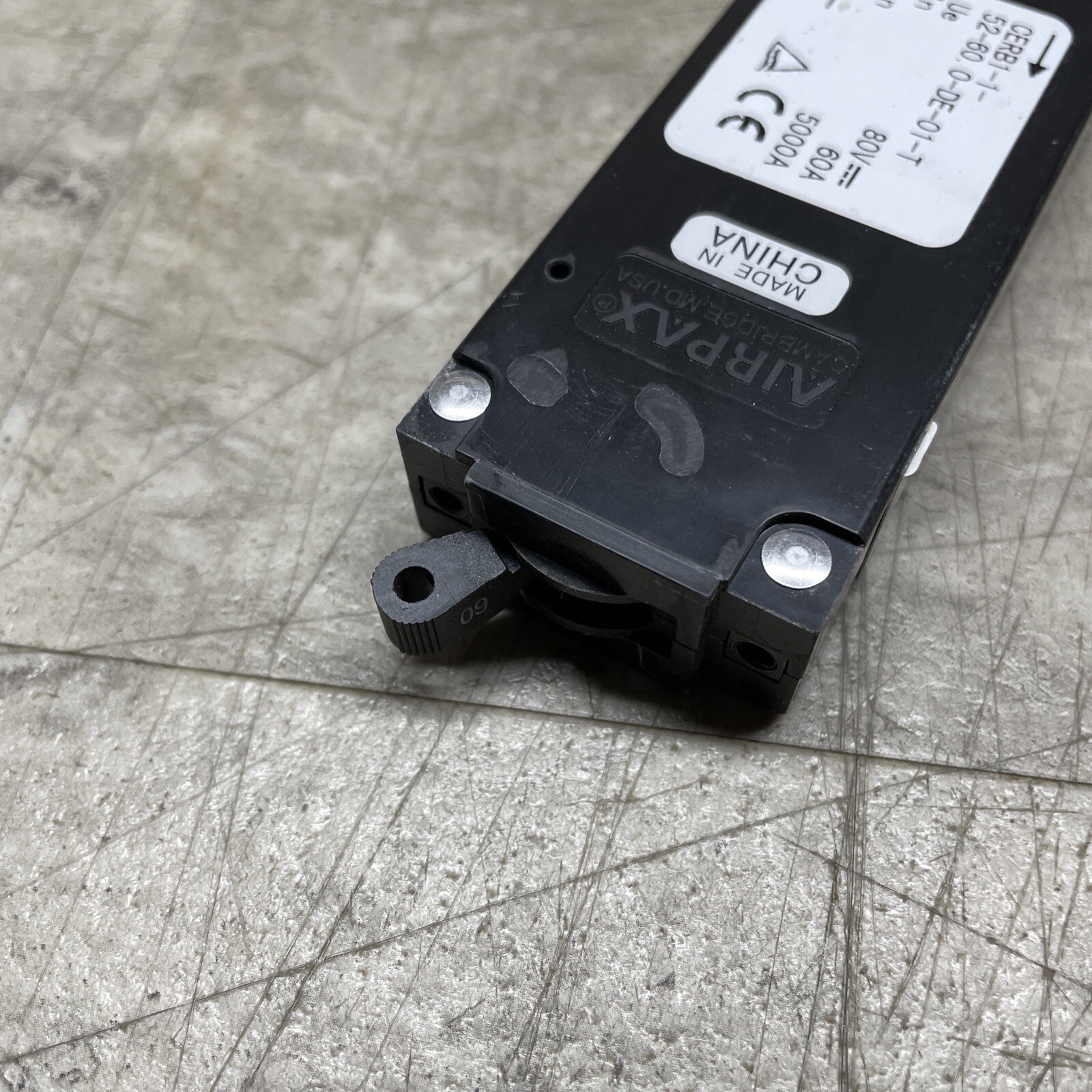 Airpax CERB1-1-52-60.0-DE-01-T Circuit Breaker, 60 Amp 80 VDC, New