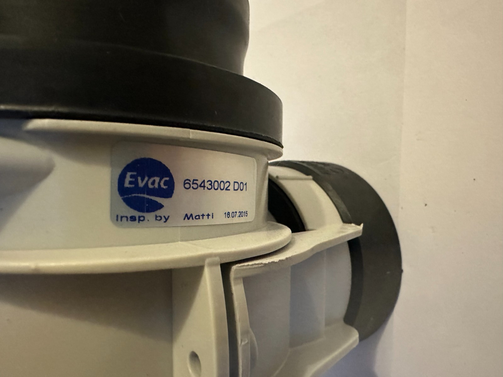 Evac 6542988 Back Plate Assembly, Valve Flush