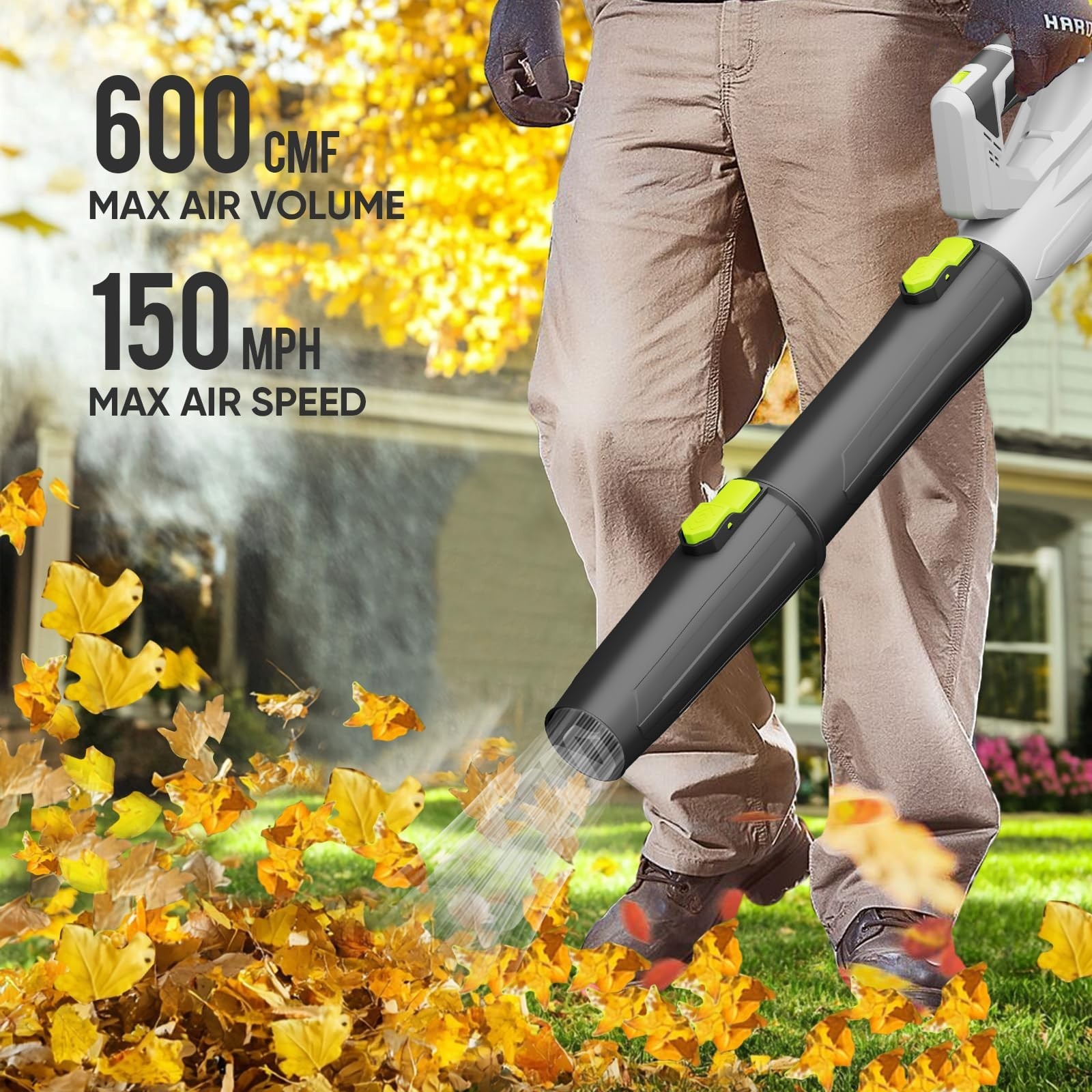 STEELITE 21V Cordless Leaf Blower, 150 MPH 600 CFM High-Performance Airflow, …