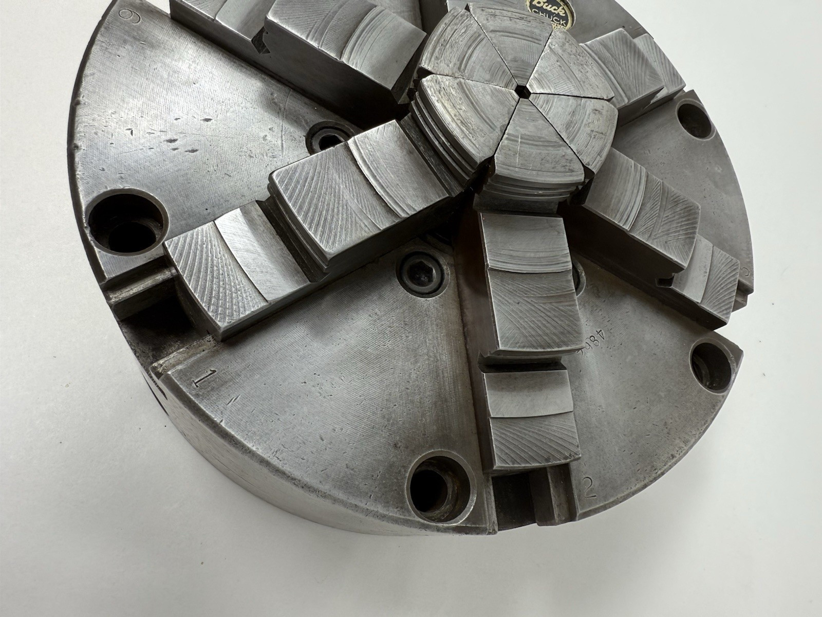 8-1/4″ BUCK 6 Jaw Lathe Chuck #4862 Made in USA – No key see details