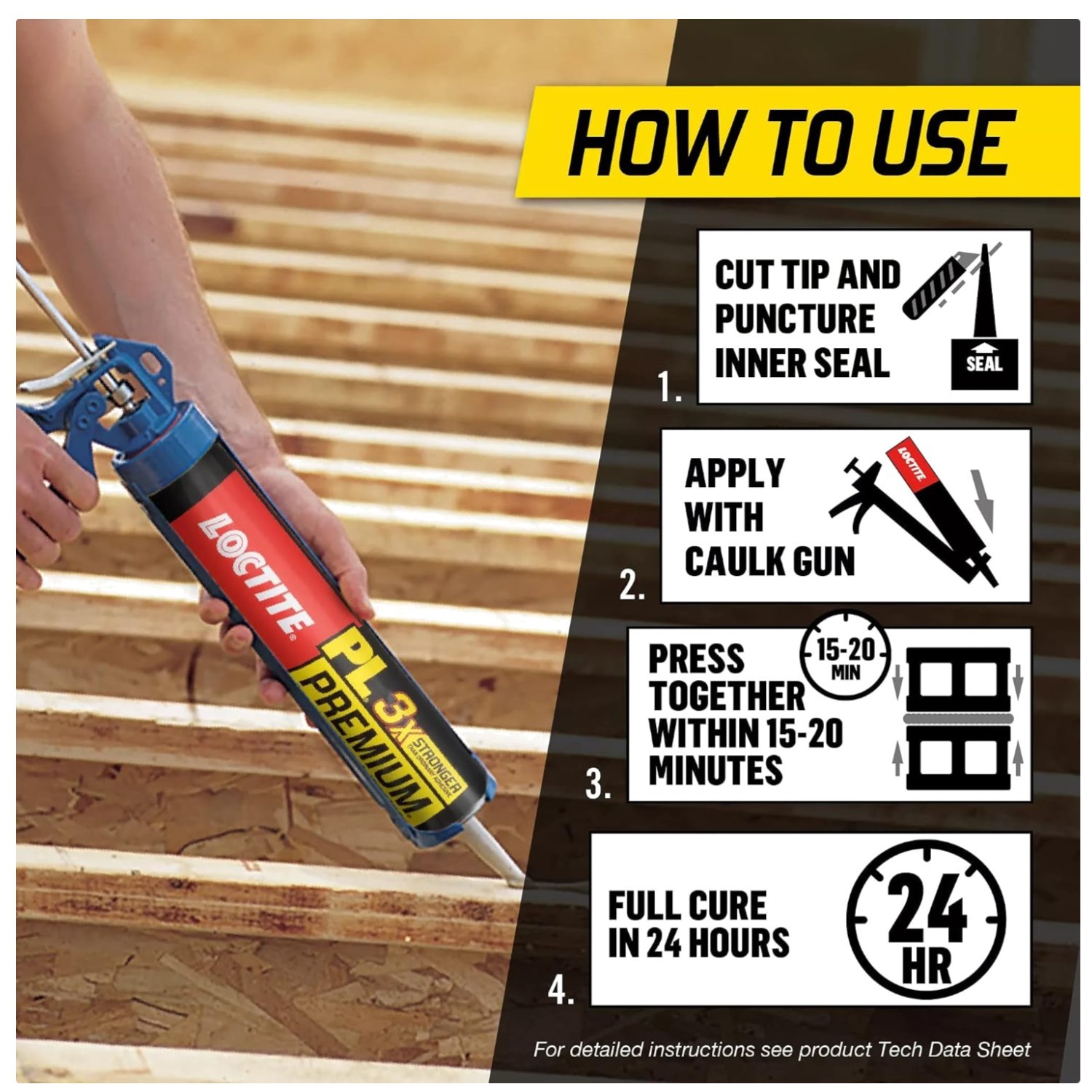 Interior & Exterior Construction Glue, 10 oz Cartridge