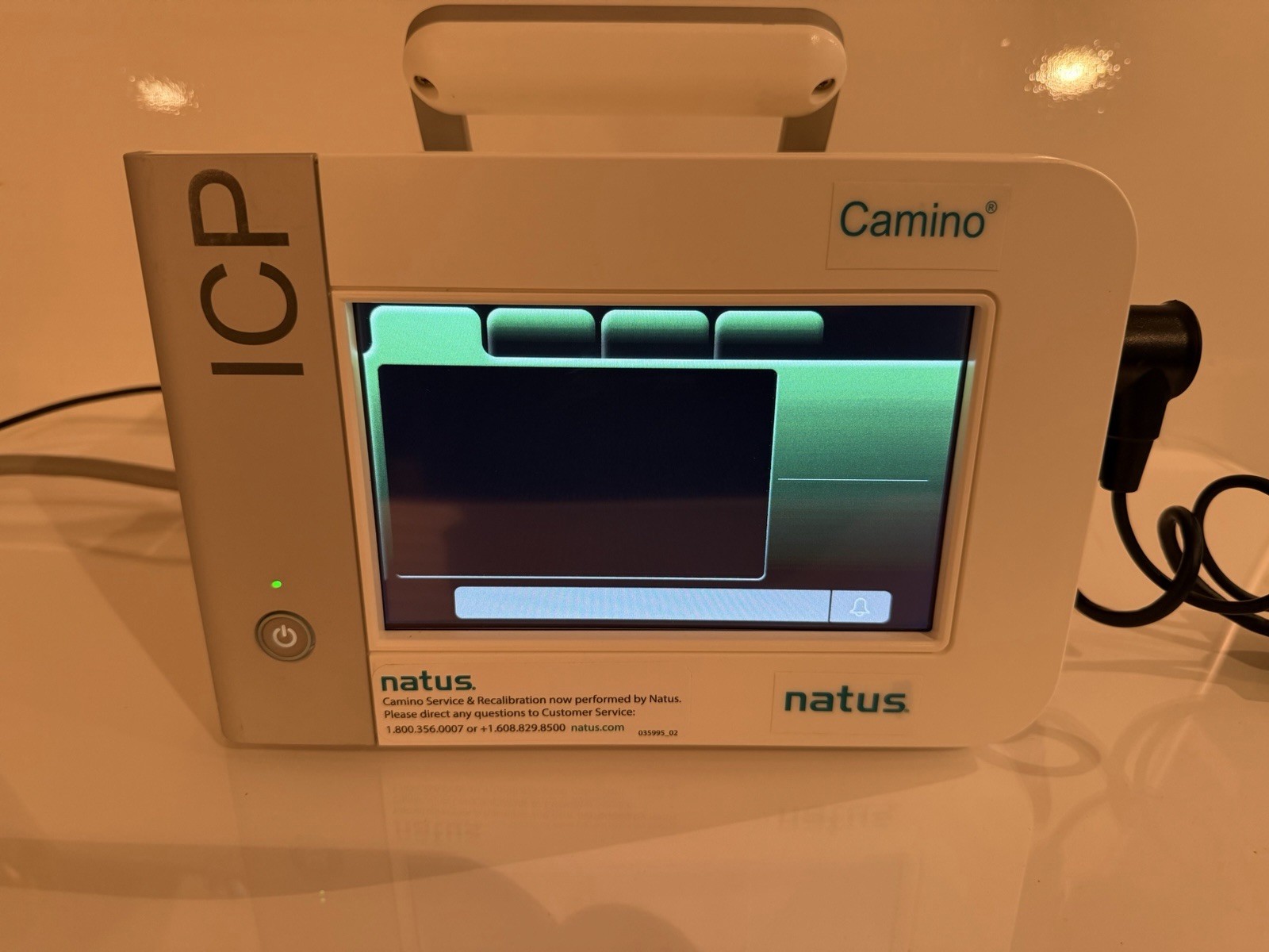 Natus Camino Integra CAM02 ICP Monitor, CAMCABL, And MONPWR ac Power Adapter