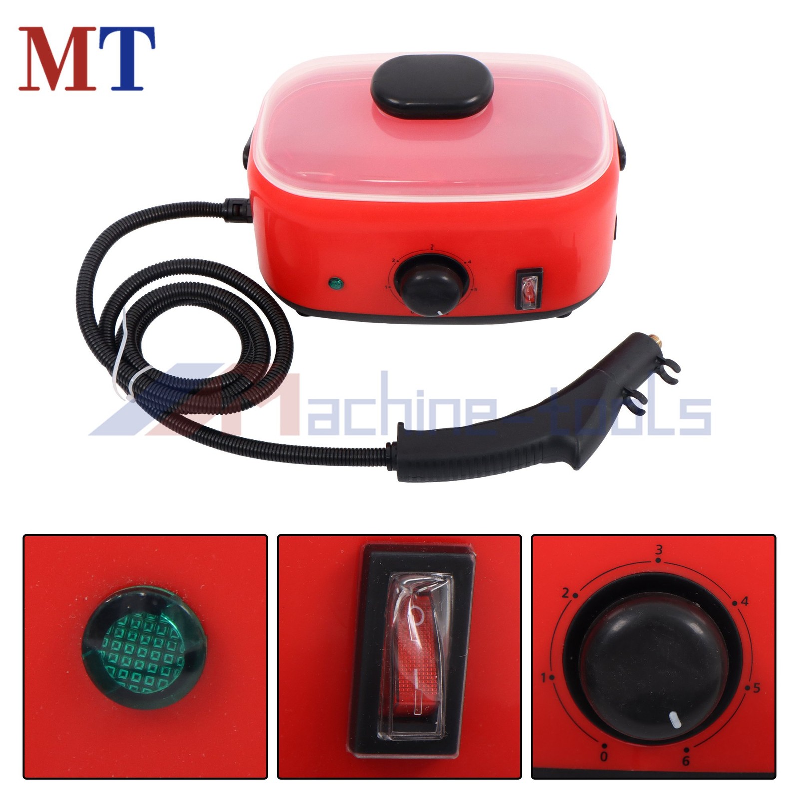 Adjustable Steam Cleaner 2500W Portable for Concrete Stains&Graffiti CleaningRed