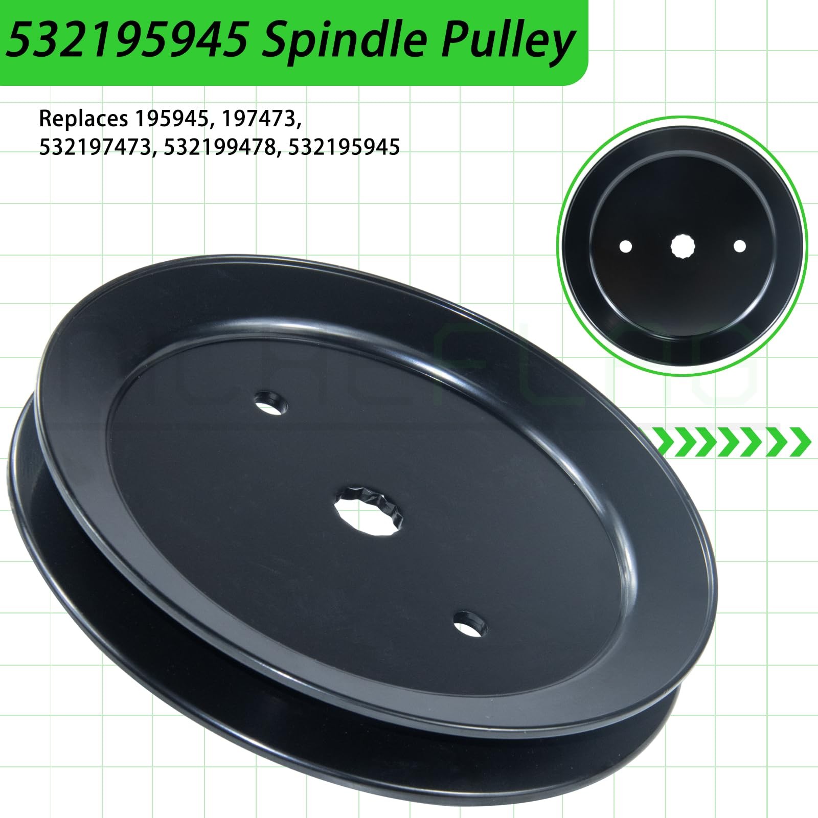 NICHEFLAG 197473 Pulley Replaces Husqvarna 532195945 A33 1×532195945
