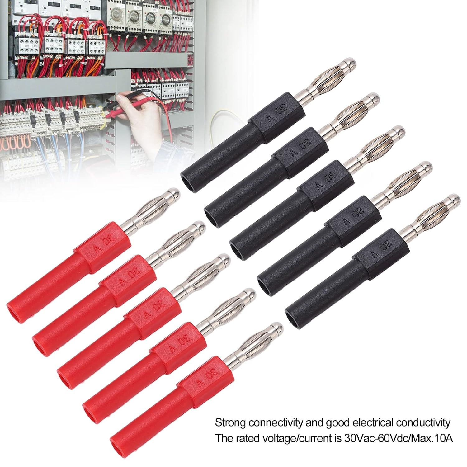 5Set J.20012 Banana Plug Connector 4Mm Male to 2Mm Female Multimeter Banana Plug