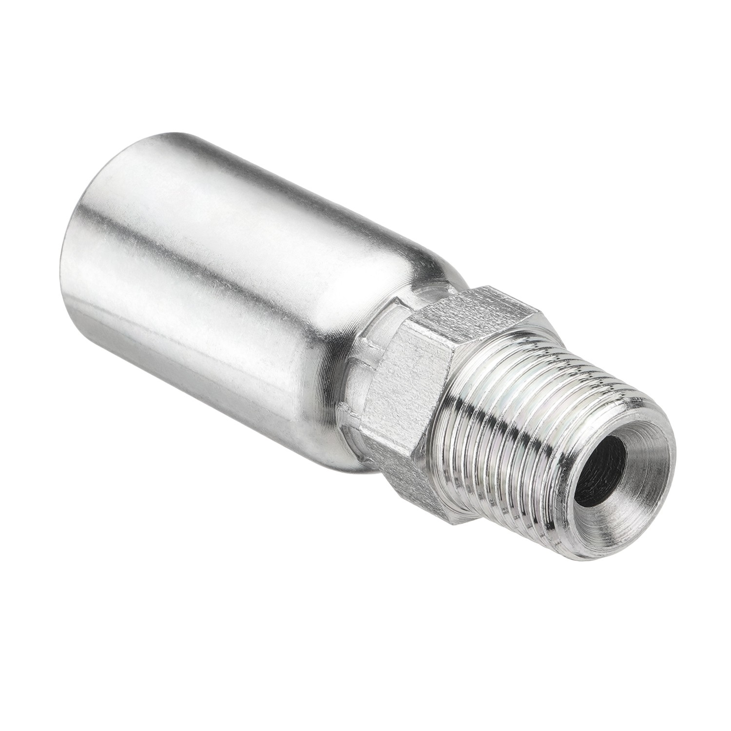 12 x 3/8″ I.D. Hose x 3/8″ NPTF Male W/ Cover Hydraulic Hose End Crimp Fittings