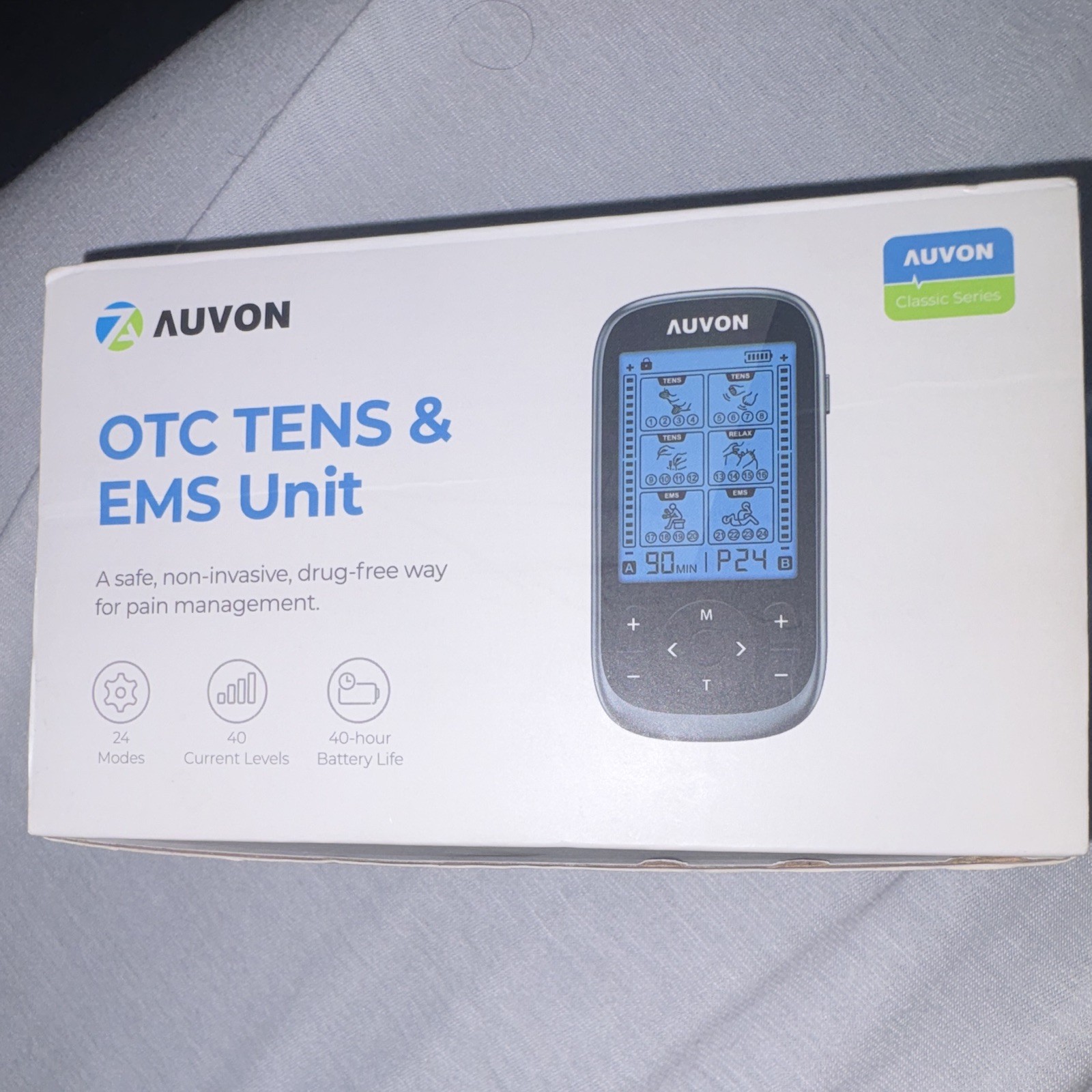 AUVON TENS/EMS Unit TA2222, 2-Channel Handheld Physical Medicine Rehab