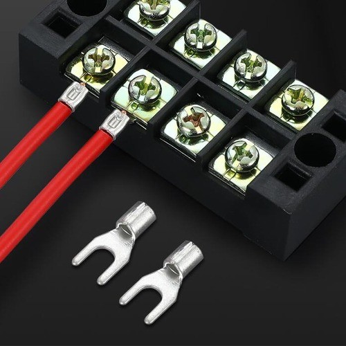 50PCS Non Insulated 10 Stud Fork Connector