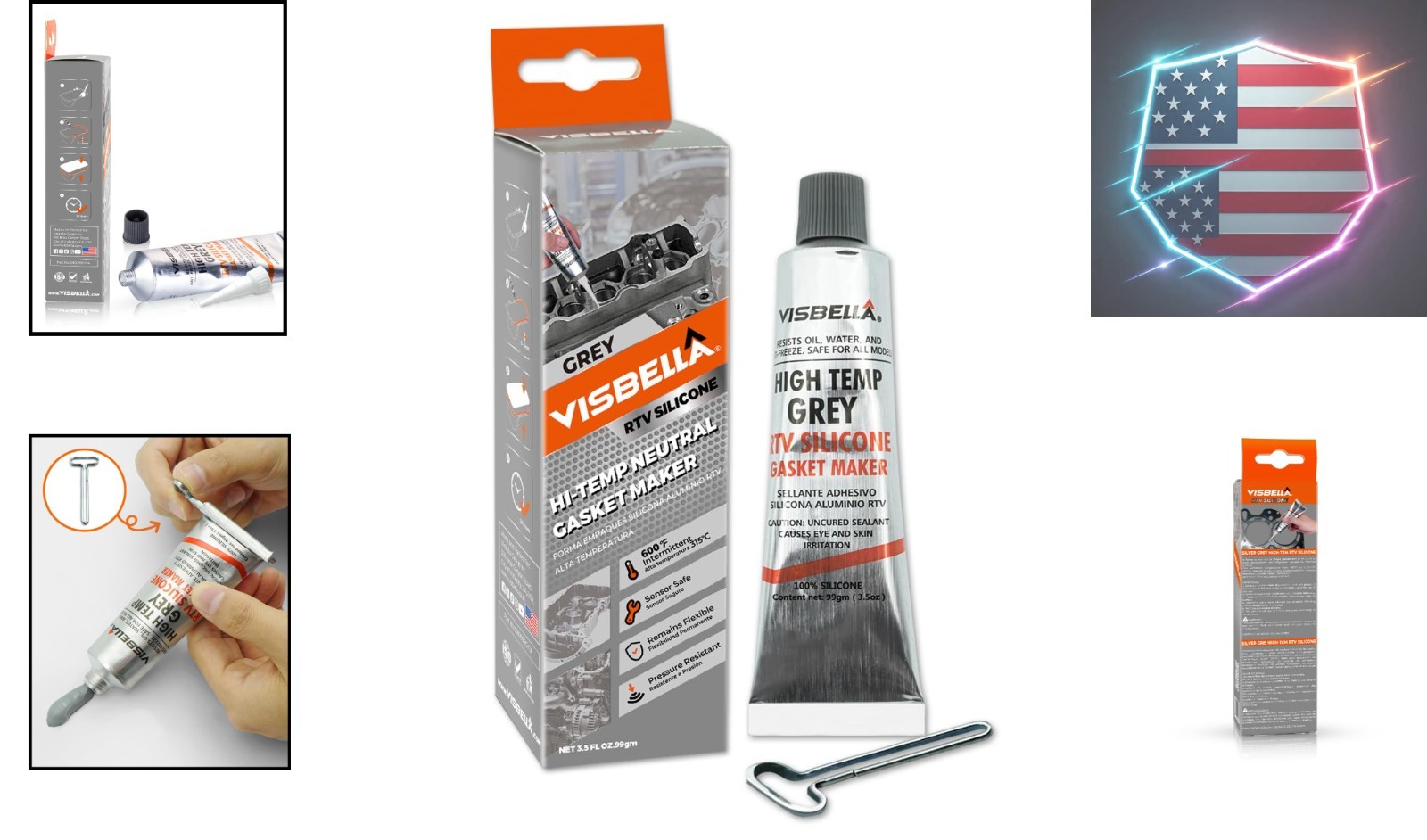 Gasket Maker Oil Resistant Sensor Safe Neutral RTV Silicone Sealant Non-Corro..,