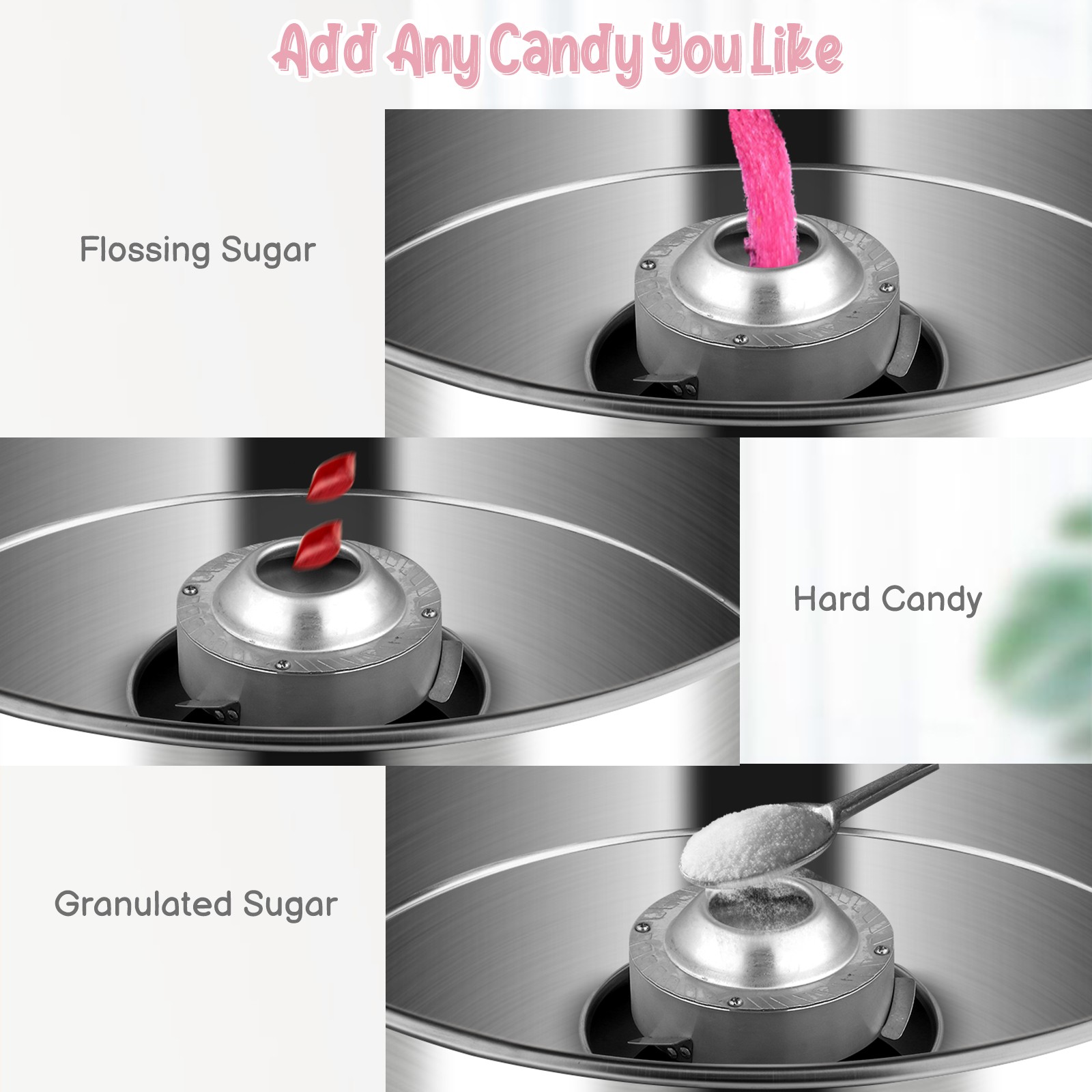ROVSUN Commercial Cotton Candy Machine with Cart Sugar Floss Maker 950W Party