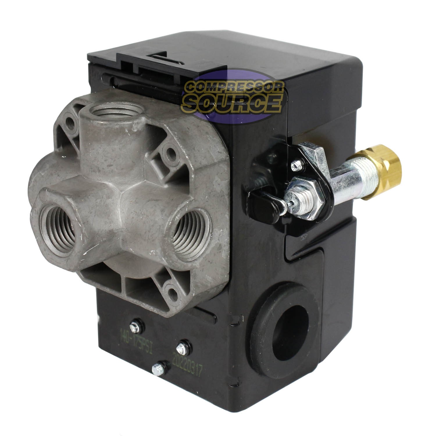 140-175 PSI 4 Port Pressure Switch Control with Unloader for Air Compressor