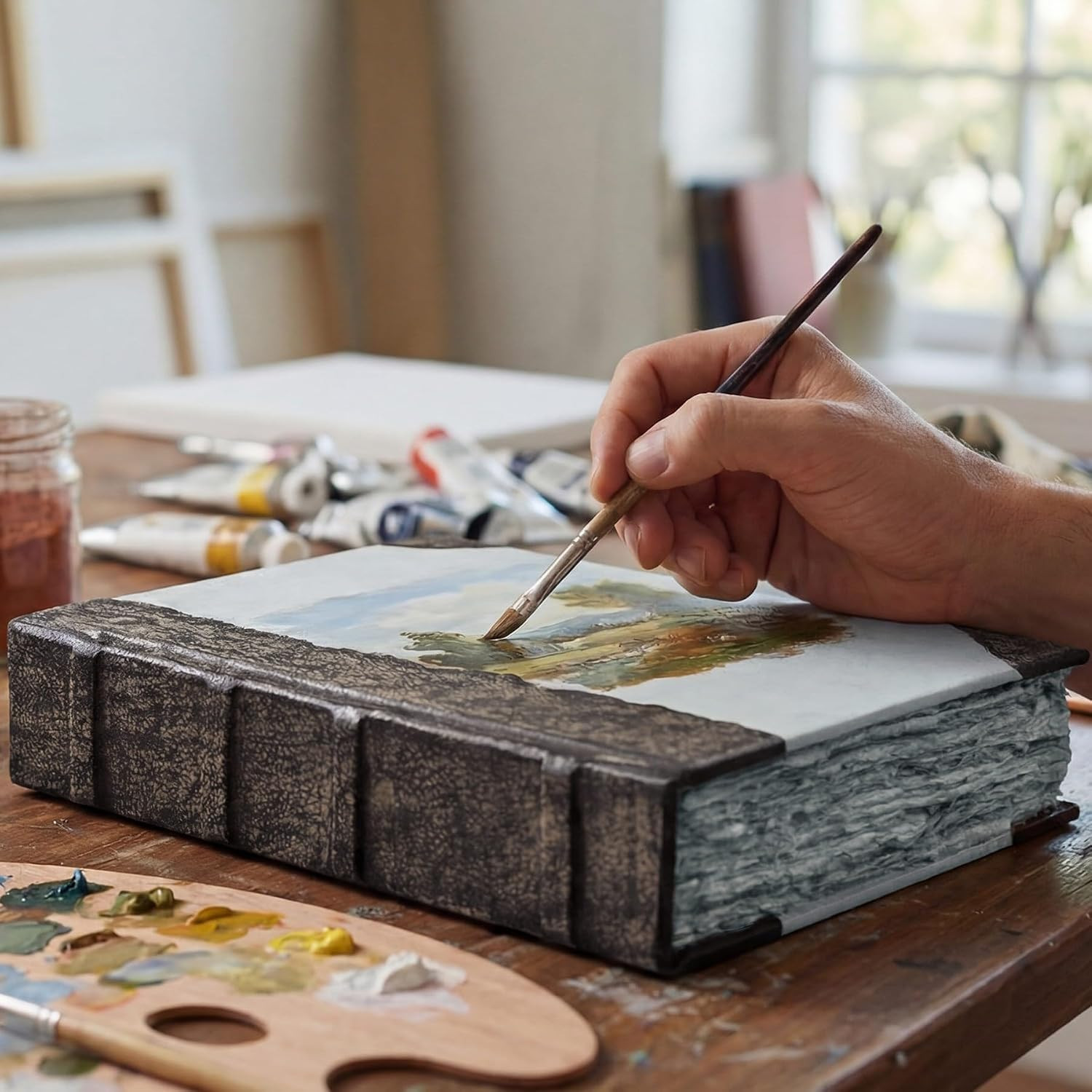 Rustic Vintage Leather Bound Journal – 200 Pages Handmade Antique Deckle Edges W