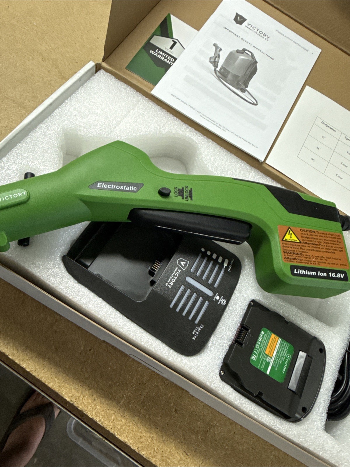 Victory Electrostatic Backpack Spray Handle W/ Battery VP300ES (Wand ONLY)