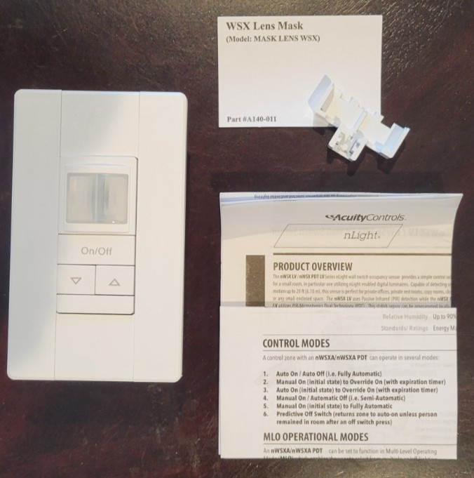 Acuity Controls nLight NWSXA-LV-DX-WH Low Voltage Wall Sensory Switch