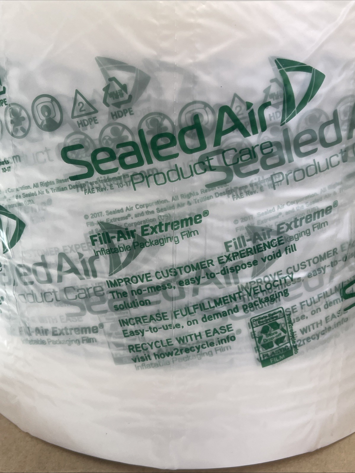 8” x 3” SEALED AIR Fill-Air Extreme Bubble Pillows Film Roll 4200’, 100930954
