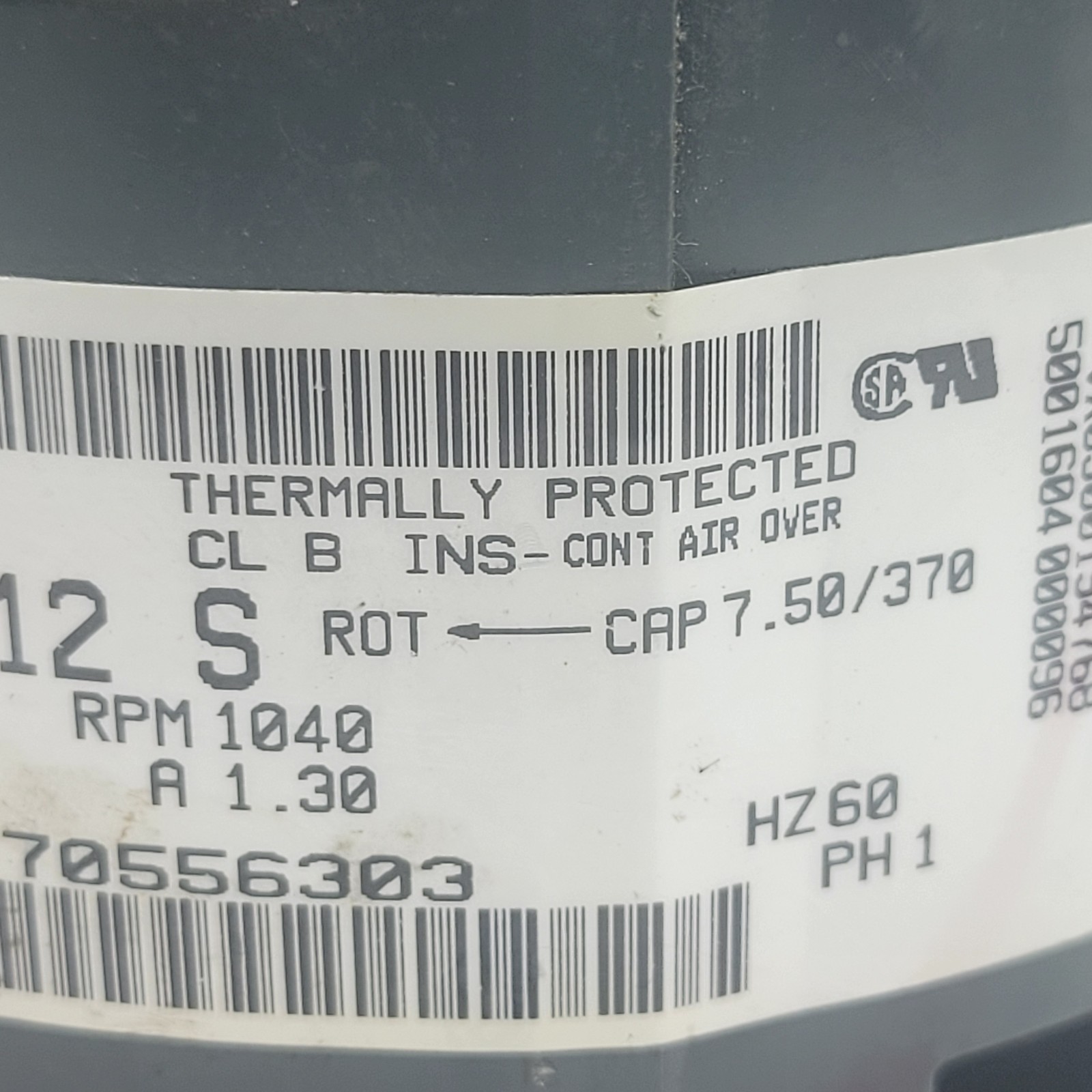 GE Motors 5KCP29FK6012S 1/15 HP 1040 RPM 115V CPNE020-70556303 USED
