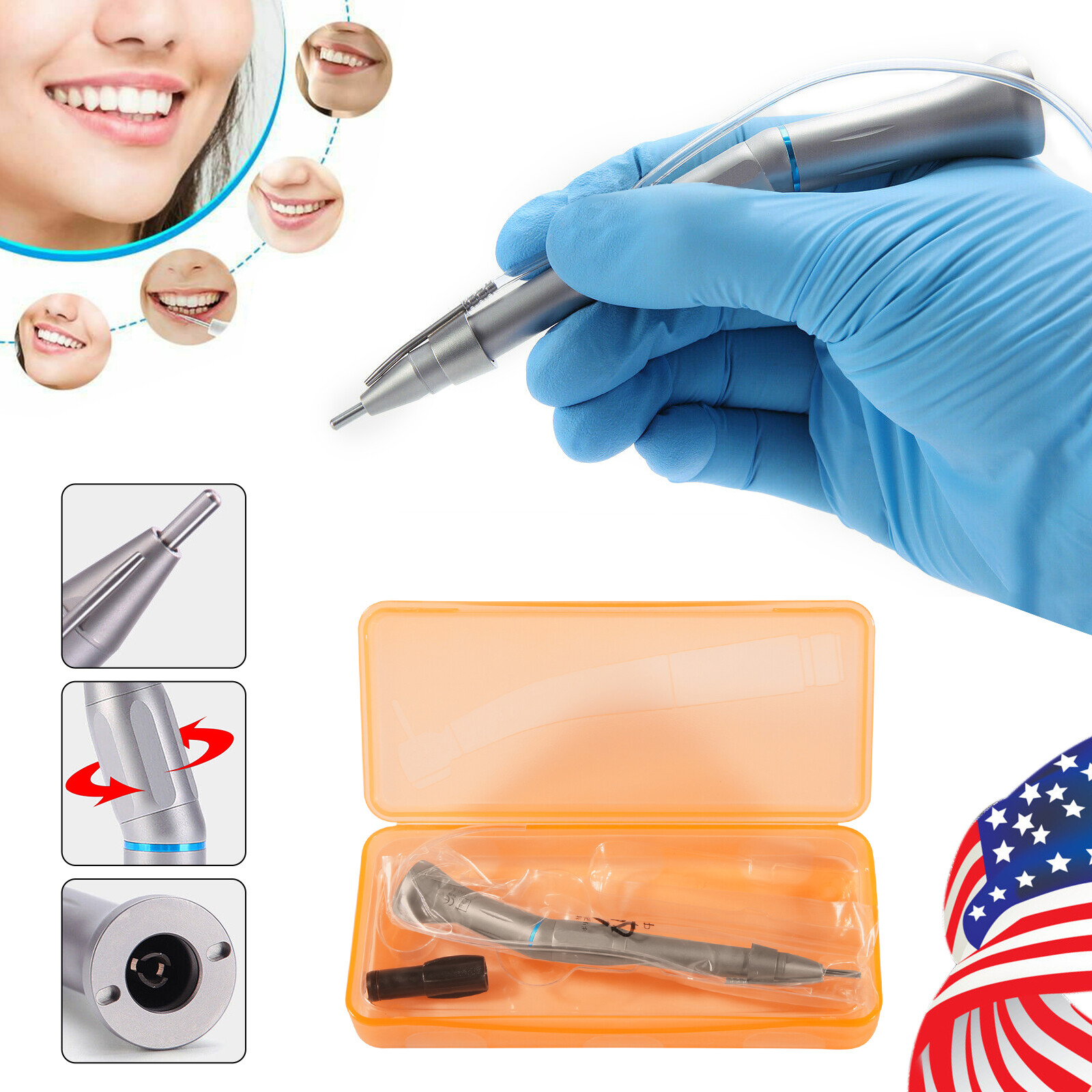 LED Fiber Optic Yabangbang E-generator Dental Handpiece High Speed 4/2Hole -CN