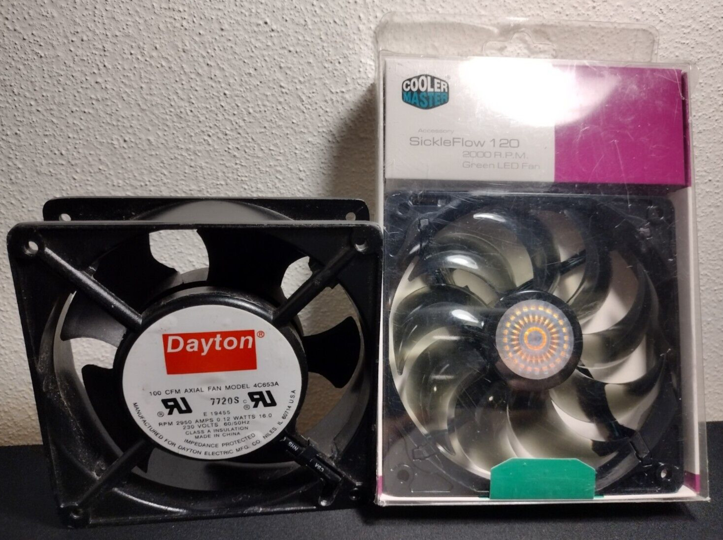 Dayton 100 CFM Model 4C653A Axial Fan & Cool Master SickleFlow Fan Lot (UNTESTED