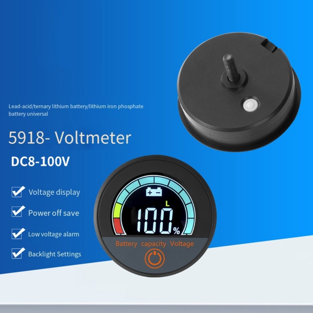 For Various Battery Types And Systems Low Voltage Alarm Battery Monitor