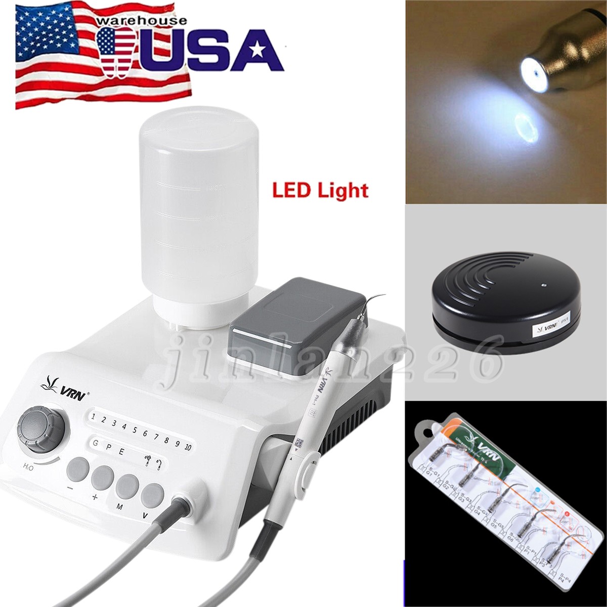 Ultrasound Dental Ultrasonic Scaler fit EMS Woodpecker+LED Handpiece+ Bottle A8