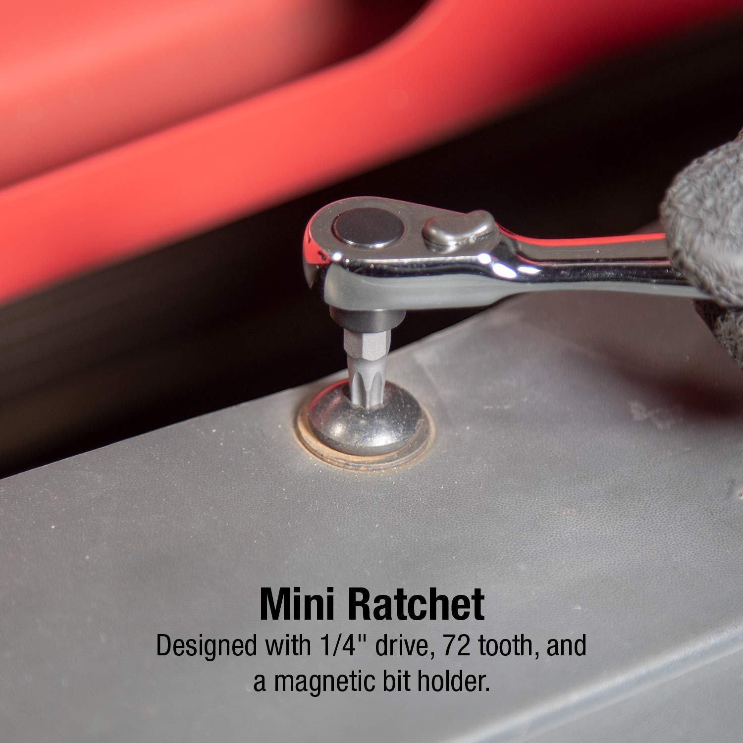 Sunex 9726 Mini Ratchet and Bit Set, 1/8-Inch – 1/4-Inch S2 38 Piece, Silver
