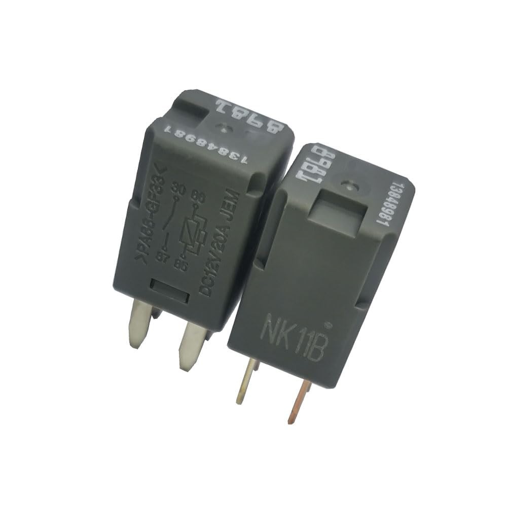 2Pcs 13848981 PA66-GF33 DC12V 20A 4 Pin Power Relay Compatible 13502753 19116962