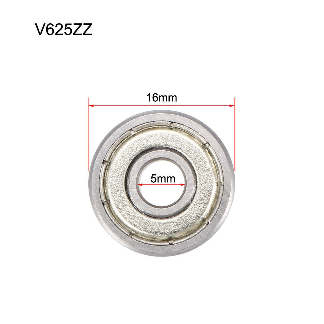 10pcs V625ZZ V Groove Guide Ball Bearings Double Shielded GCr15 Bearings