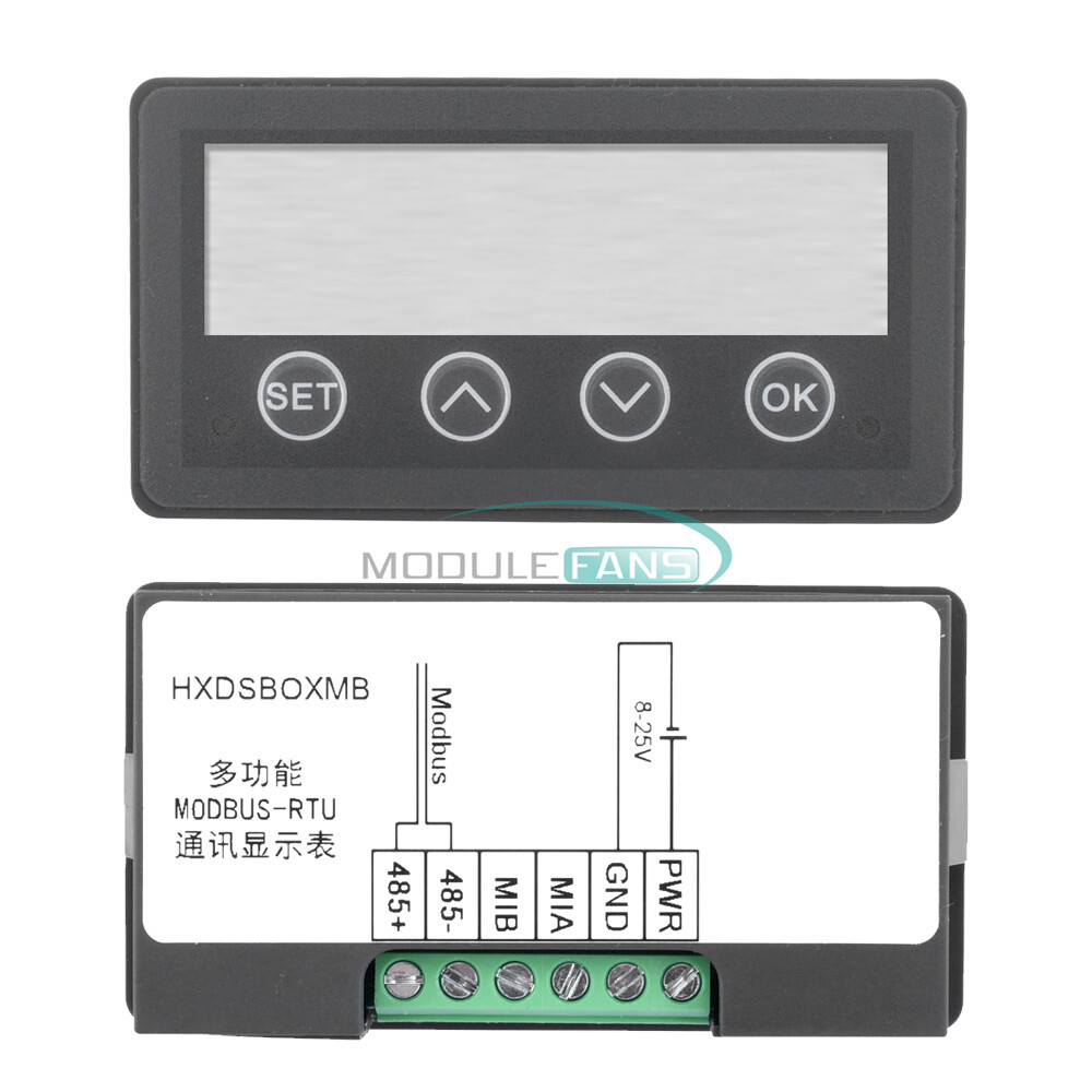 MODBUS-RTU Communication Display Meter RS485 Master-Slave-Monitored DC 8-25V