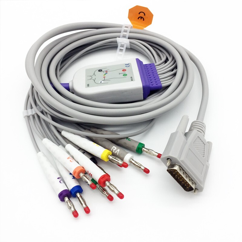 Nihon Kohden 10 leads ECG Cable banana4.0 Compatible 15pin Connector 1350 1350A