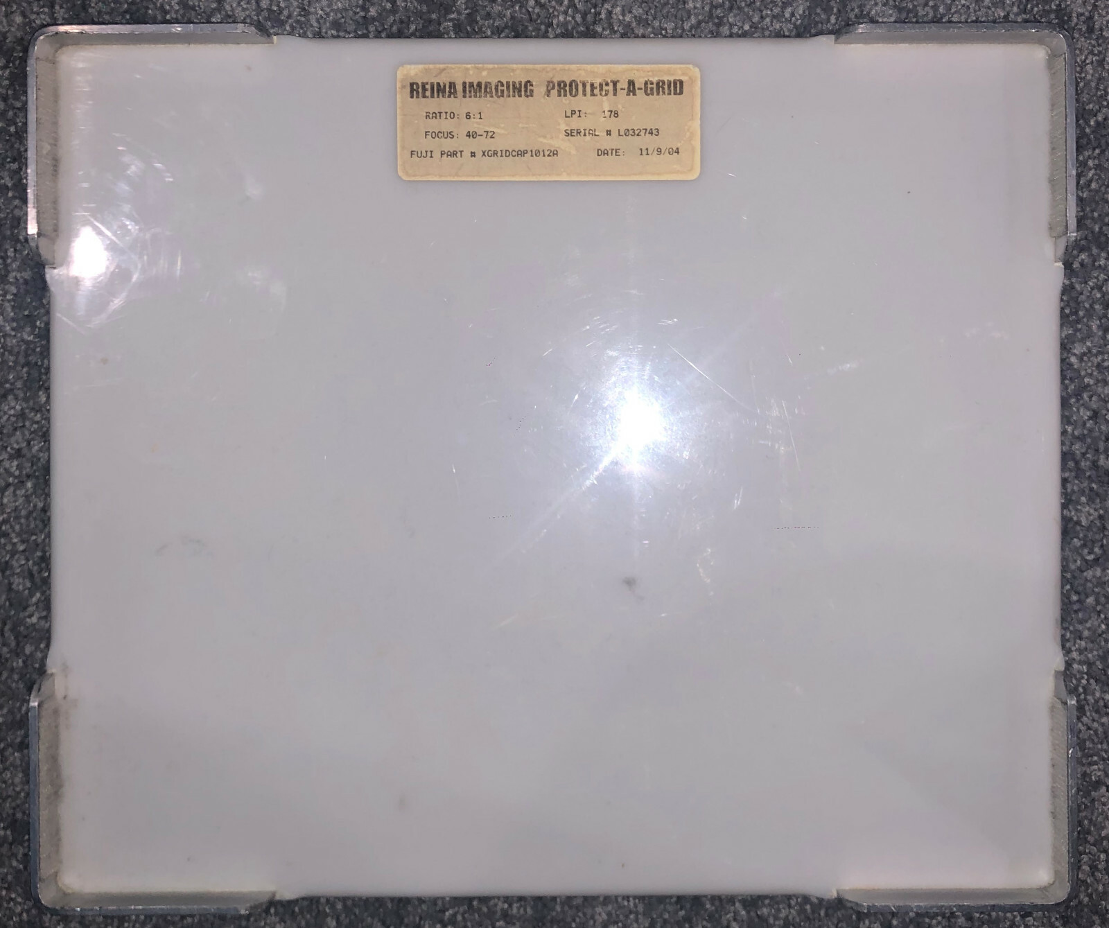 REINA IMAGING PROTECT-A-GRID, RATIO:6.1, FOCUS:40-72 (No.276) 10×12″‘