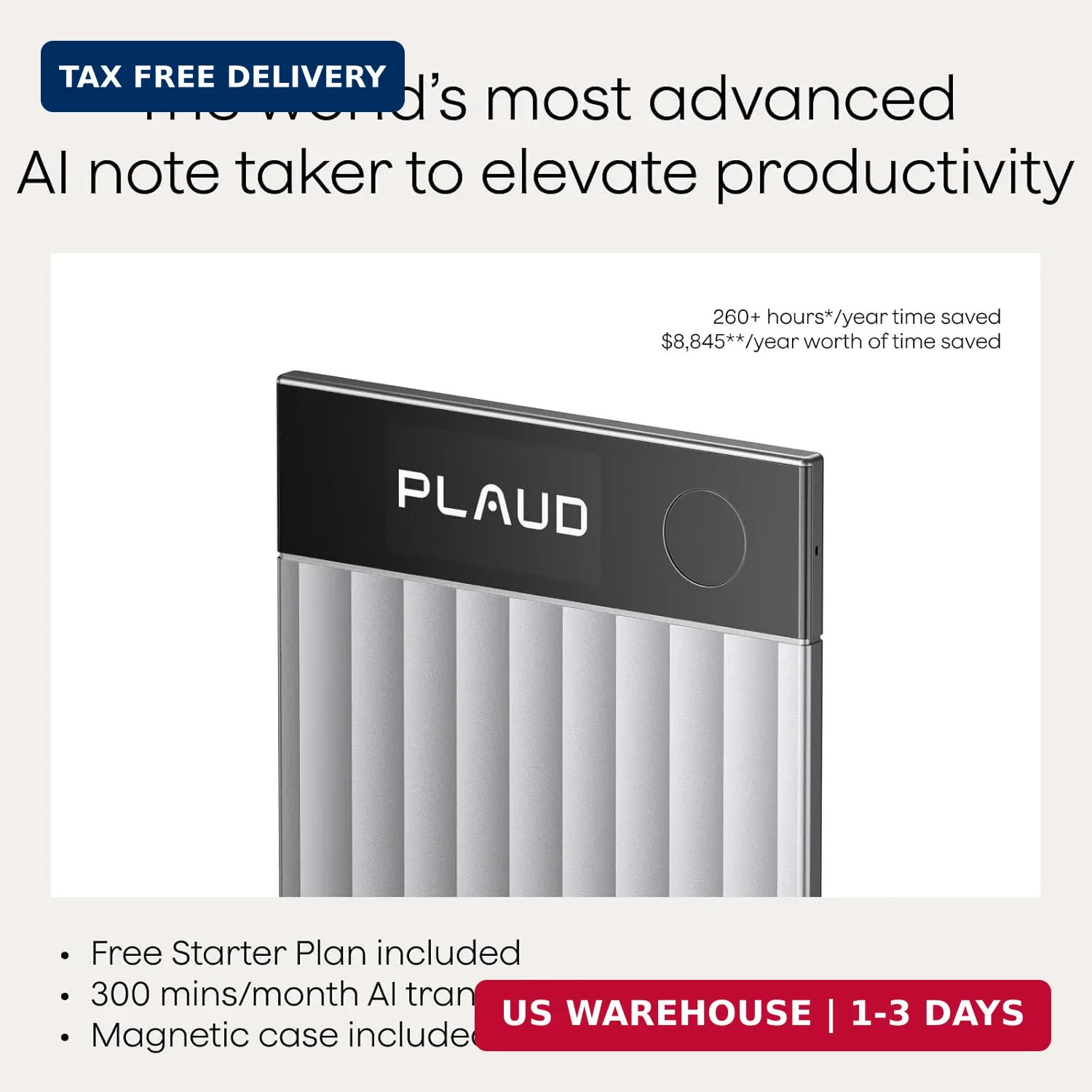 Plaud Note Pro AI Voice Recorder, Transcribe & Summarize with AI Note Taker for