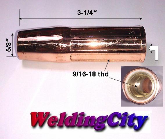 WeldingCity® 25pk MIG Welding Gun Nozzle 23-62 (5/8″) for Tweco Lincoln 200-400A